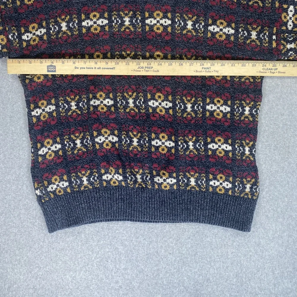 Vintage OshKosh B'gosh Sweater Mens XL Multi Colo Geometric Knit Made in USA